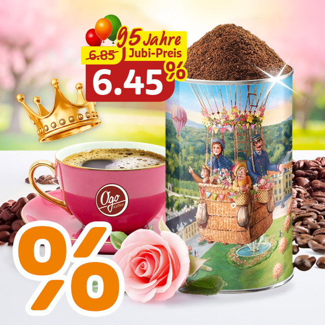 Kaffee des Monats zum Jubiläumspreis entdecken