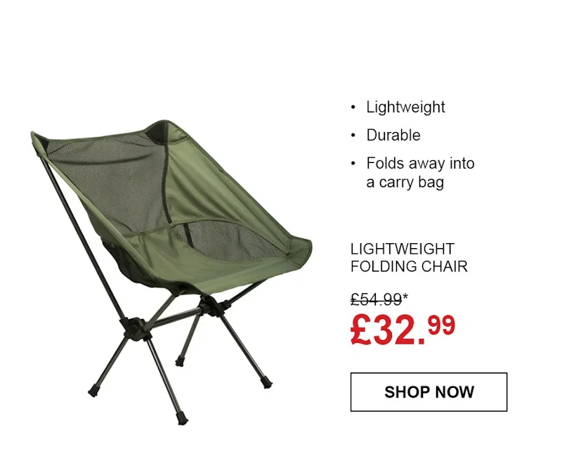 Lightweight Folding Chair - Low