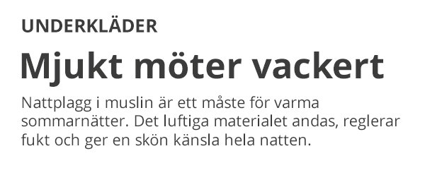 Underkläder - mjukt möter vackert