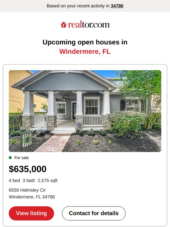 View open houses in Windermere, FL