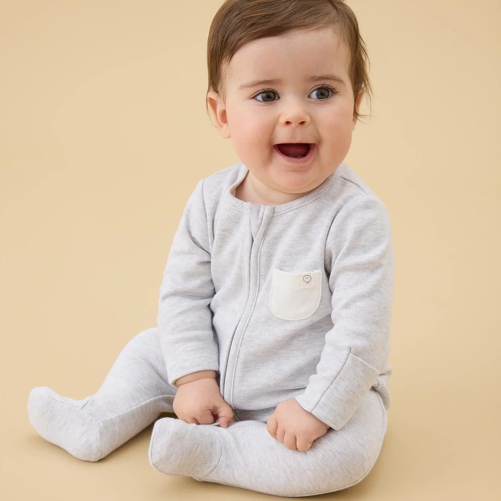 Image of Clever Zip Sleepsuit - Grey