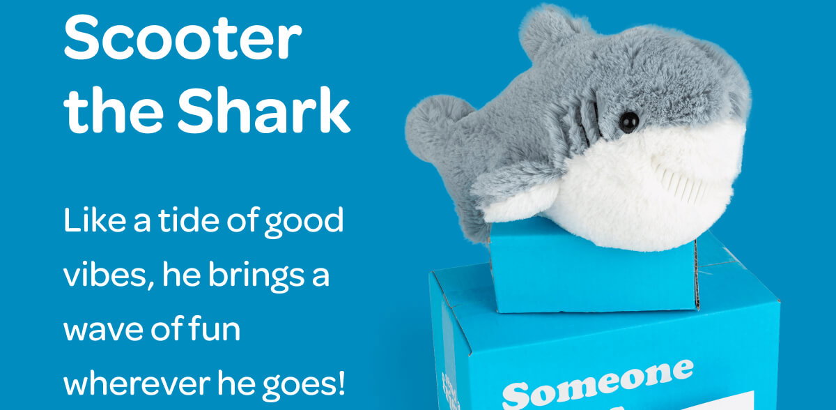 Scooter the Shark Like a tide of good vibes, he brings a wave of fun wherever he goes!