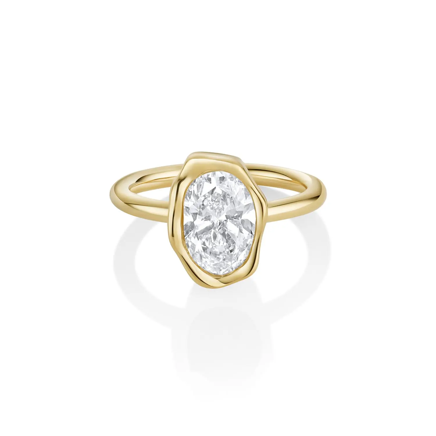 Image of 2.00ct Lab-Created Diamond Abstract Bezel Ring