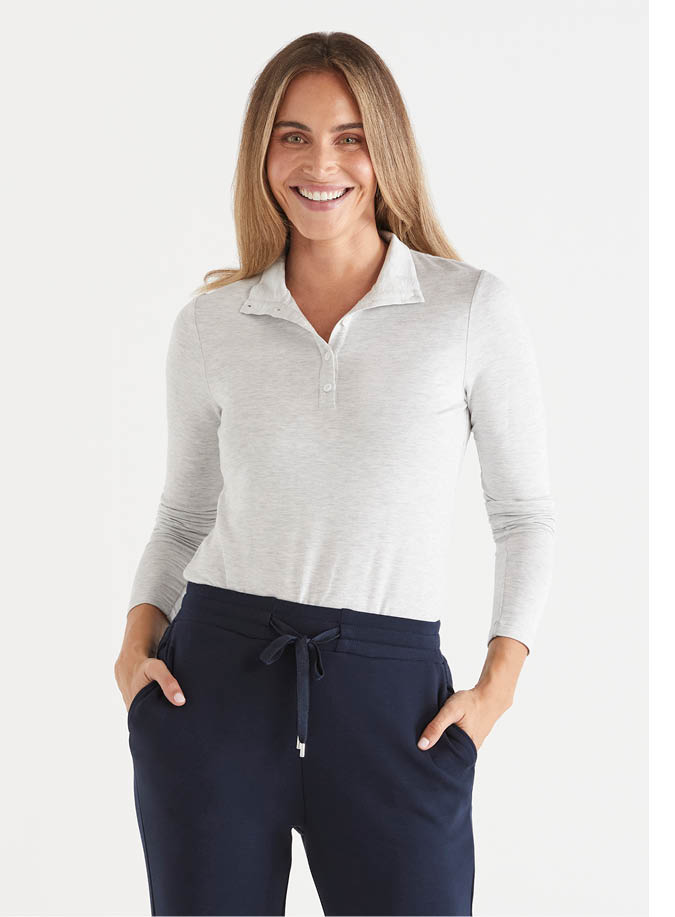 Henley Quarter Snap Closure Top