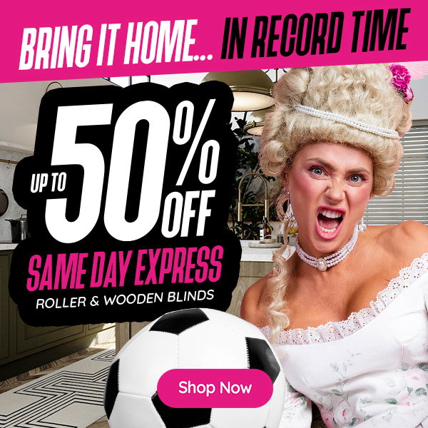 bring it home in record time. up to 50% off same day express delivery on rollers and wooden blinds