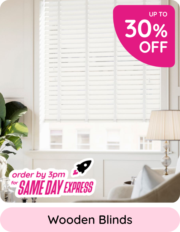 wooden blinds up to 50% off