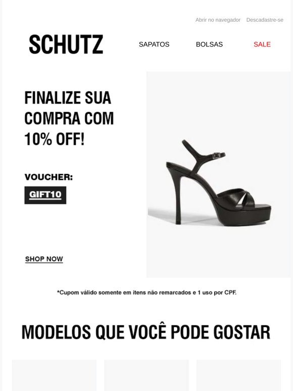 Essa é a chance de garantir o seu SCHUTZ!