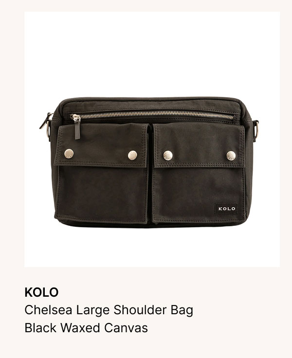 KOLO Chelsea Large Shoulder Bag Black Waxed Canvas