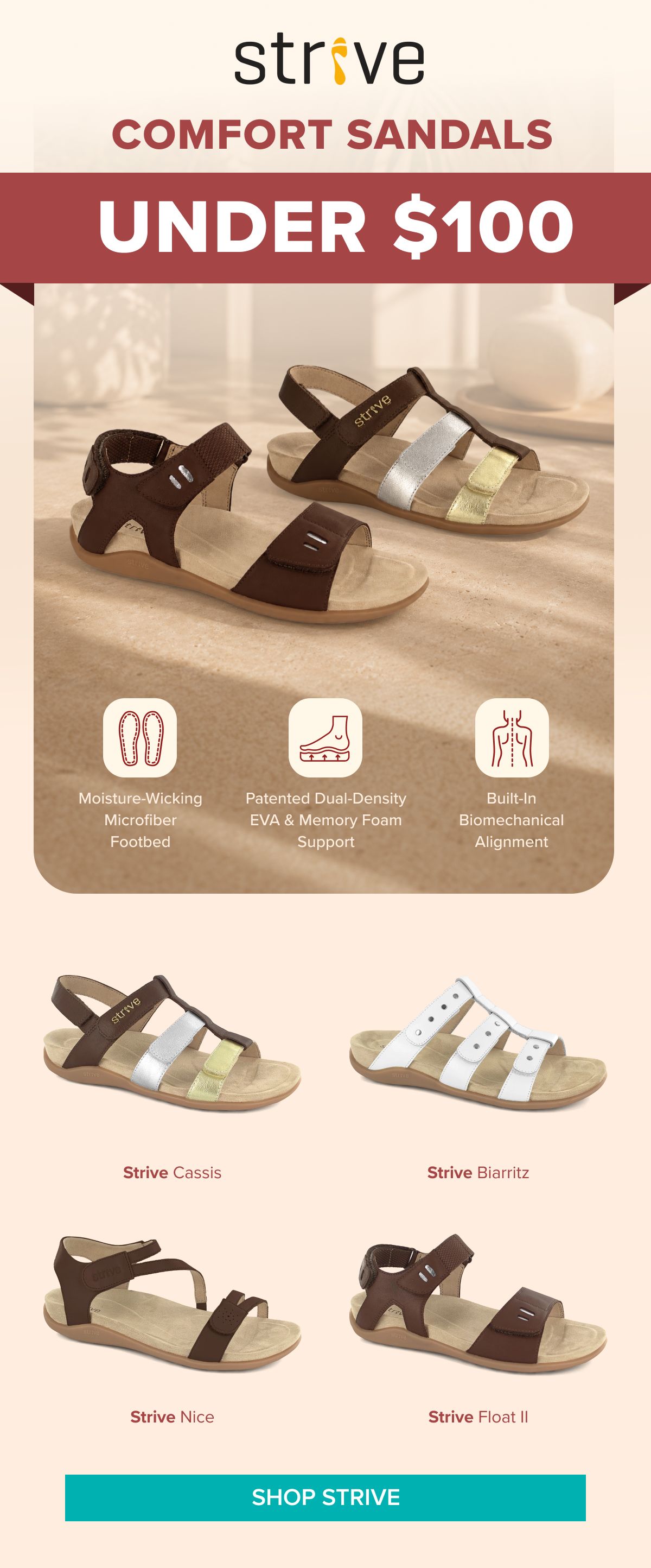 Strive Comfort Sandals Under $100