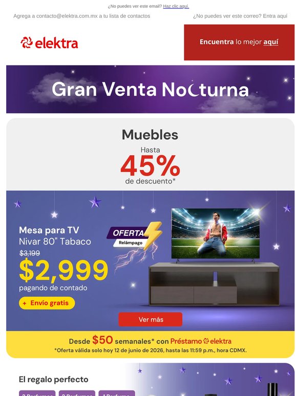 🌙 ¡Comienza la Gran Venta Nocturna! ⚡Oferta Relámpago 🛋️ Muebles con hasta -45%
