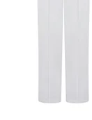Straight Leg Triple Crepe Trousers in Ivory