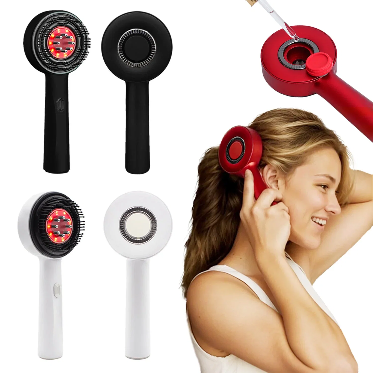 Image of RejuvaFlex Oil Dispensing Massage Brush with Red Light Therapy