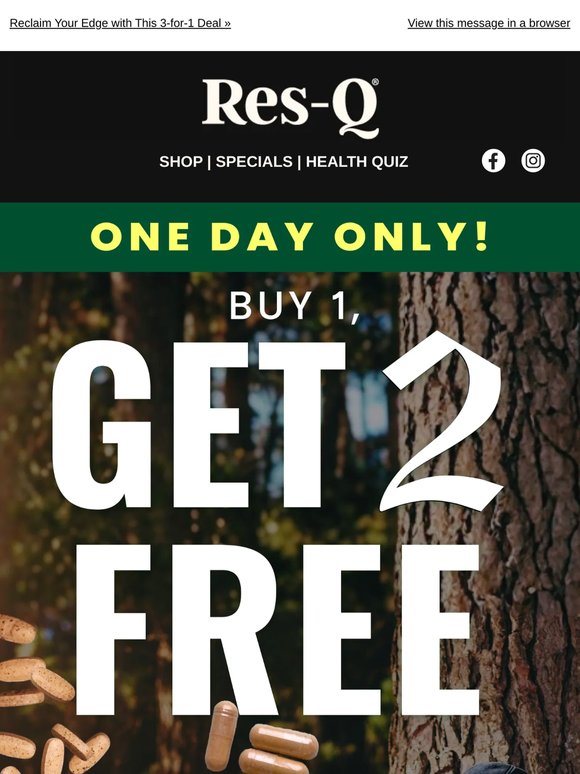 Live NOW: Buy 1, Get 2 FREE on Men's Health Favorites 💪