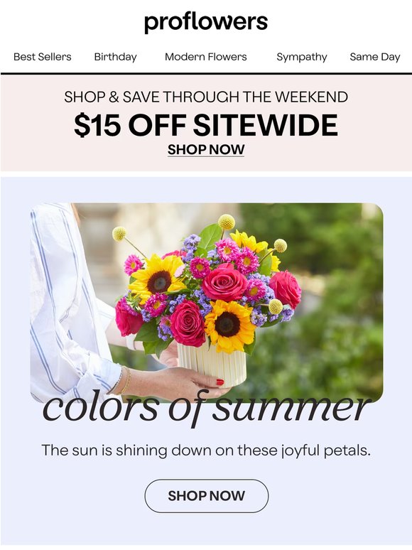 Ending The Week on a Flower Note - $15 Off!