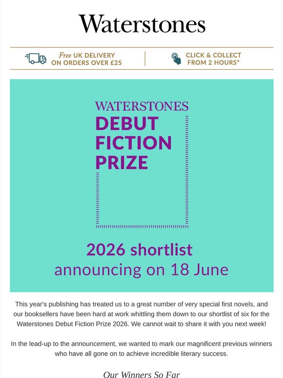Coming Soon: Waterstones Debut Fiction Prize Shortlist 2026