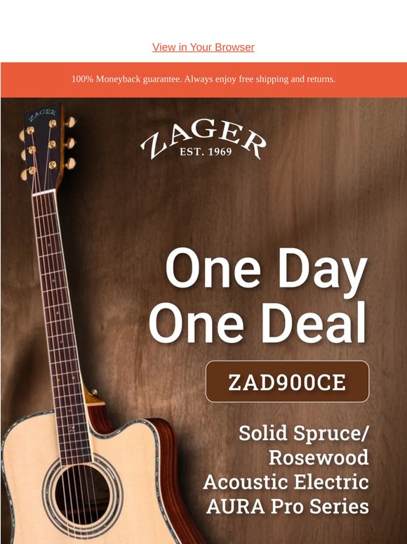 Deal of The Day! ZAD900CE Solid Spruce/Rosewood