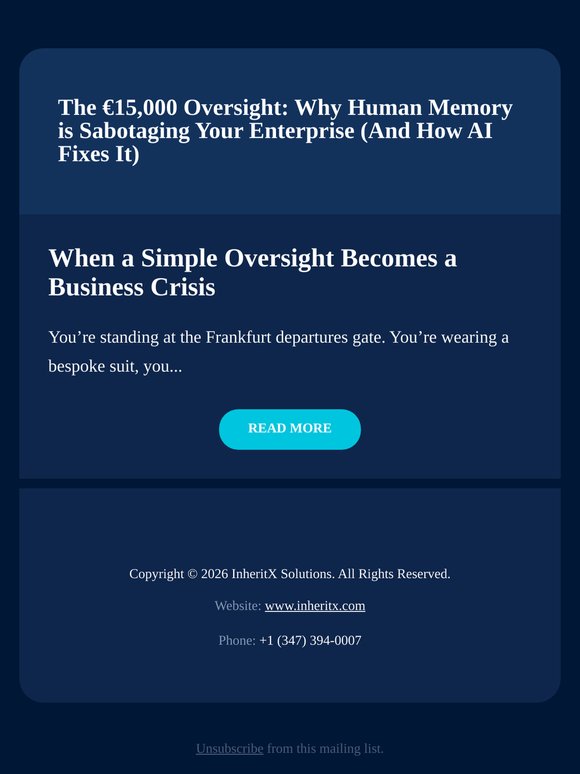 The €15,000 Oversight: Why Human Memory is Sabotaging Your Enterprise (And How AI Fixes It)