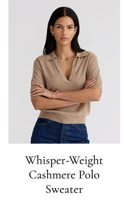 Unsubscribed Whisper-Weight Cashmere Polo Sweater
