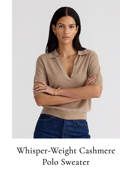 Unsubscribed Whisper-Weight Cashmere Polo Sweater