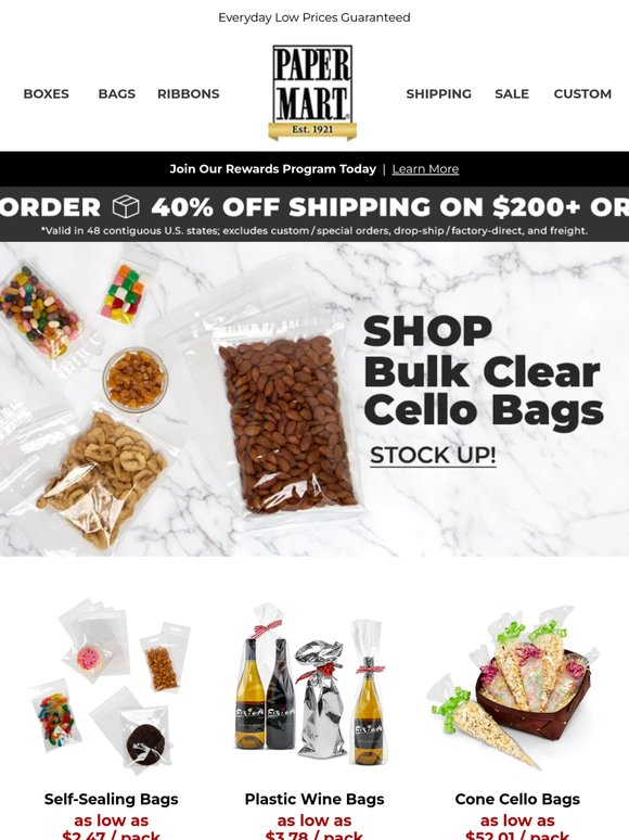 Stock Up on Clear Cello Bags Today