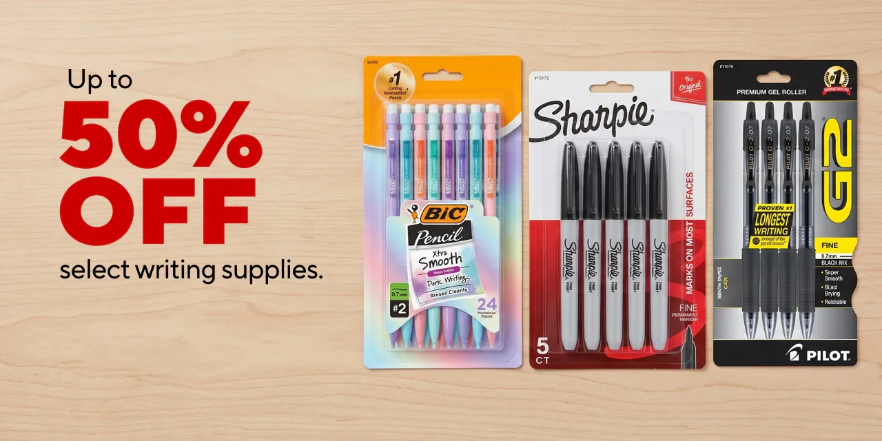 Save 50% on Writing Top Brands