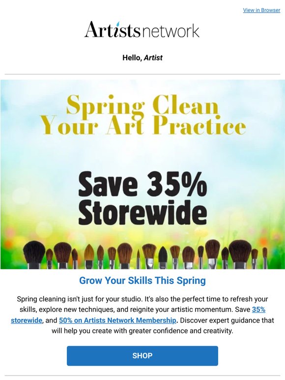 Spring Into New Techniques—35% OFF Storewide