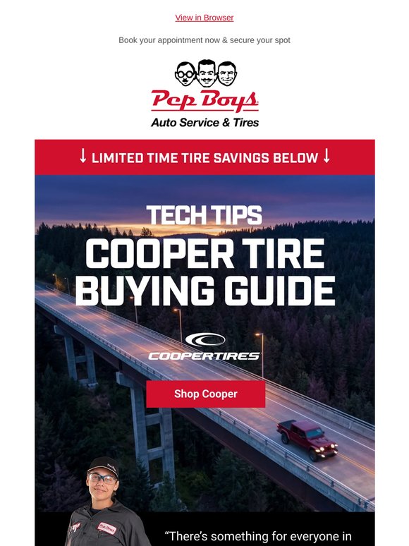 Buy 3 Cooper Tires. We'll Cover the 4th + Installation.