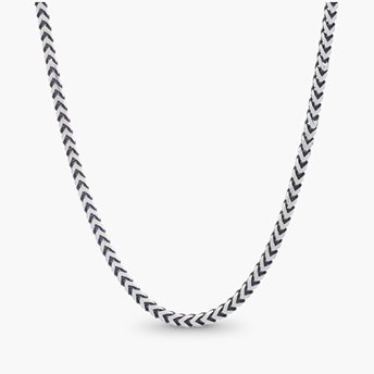 Square Franco Chain in Gunmetal Sterling Silver