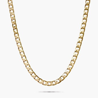 Men's Curb Chain Necklace in 10K Yellow Gold