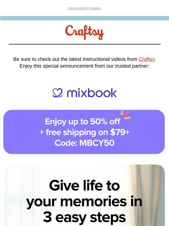 Enjoy Up to 50% off + Free shipping* on $79+ from Mixbook