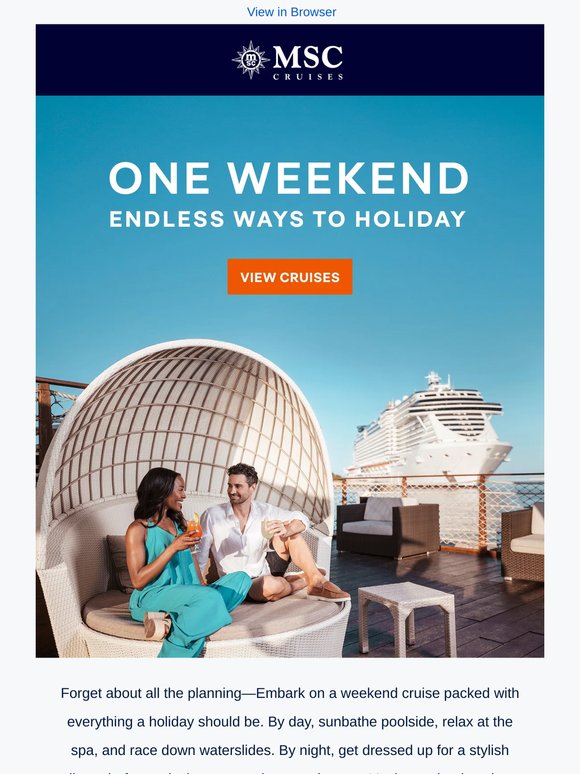No PTO? No Problem—Save on Your Weekend Cruise