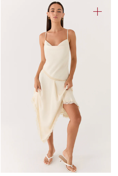 Cleosa Midi Dress — Ivory