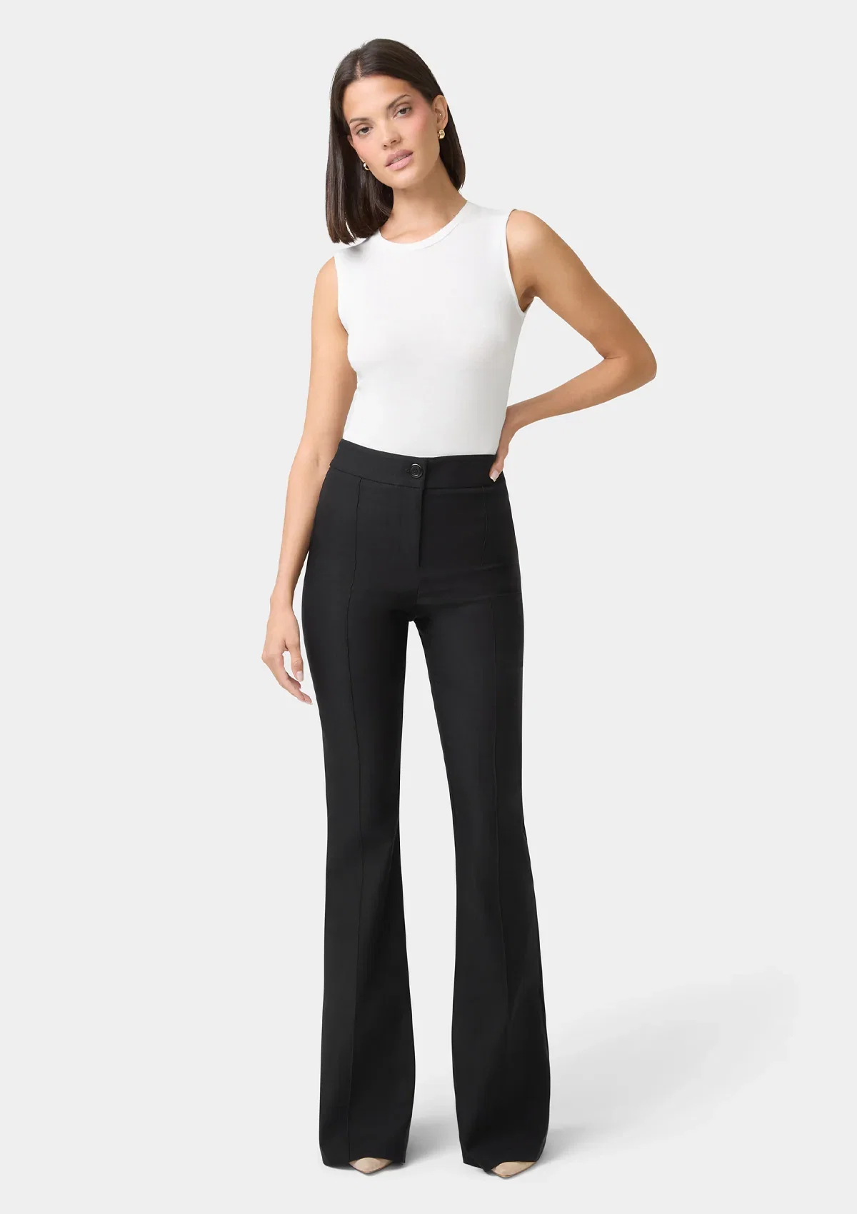 Image of Tall High Waist Flare Dress Pants