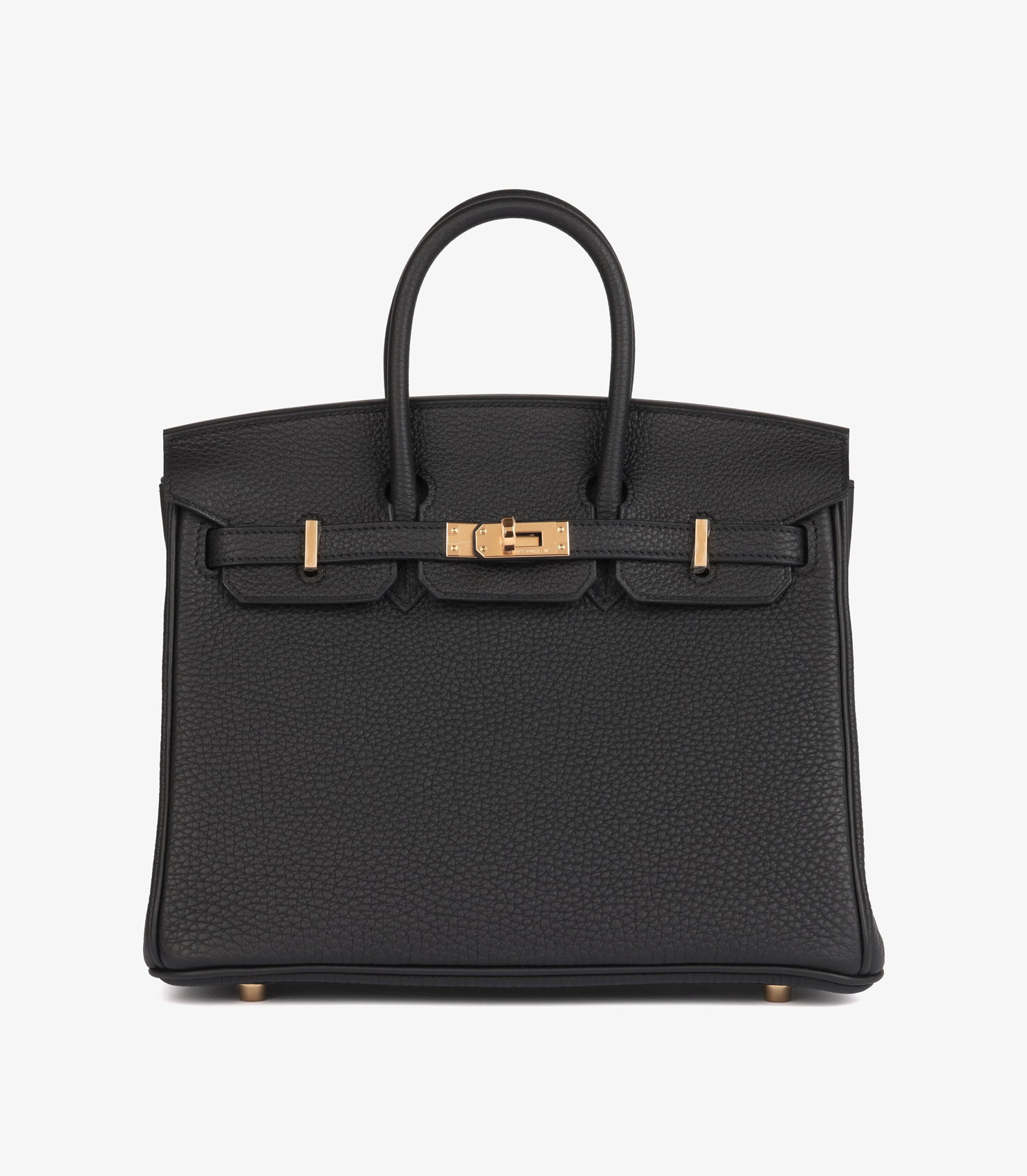 Black Togo Leather Birkin 25cm Retourne