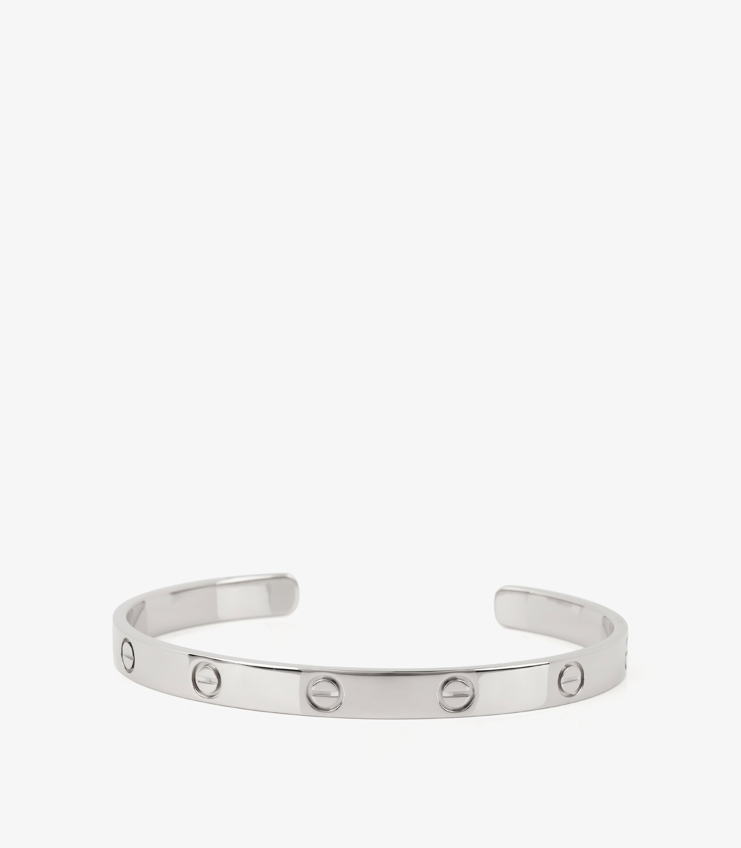 18ct White Gold Love Cuff Bangle