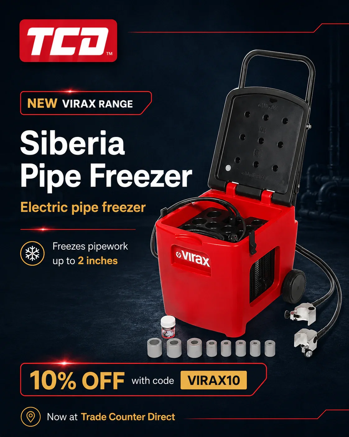 Virax Siberia Electric Pipe Freezer 2 inch