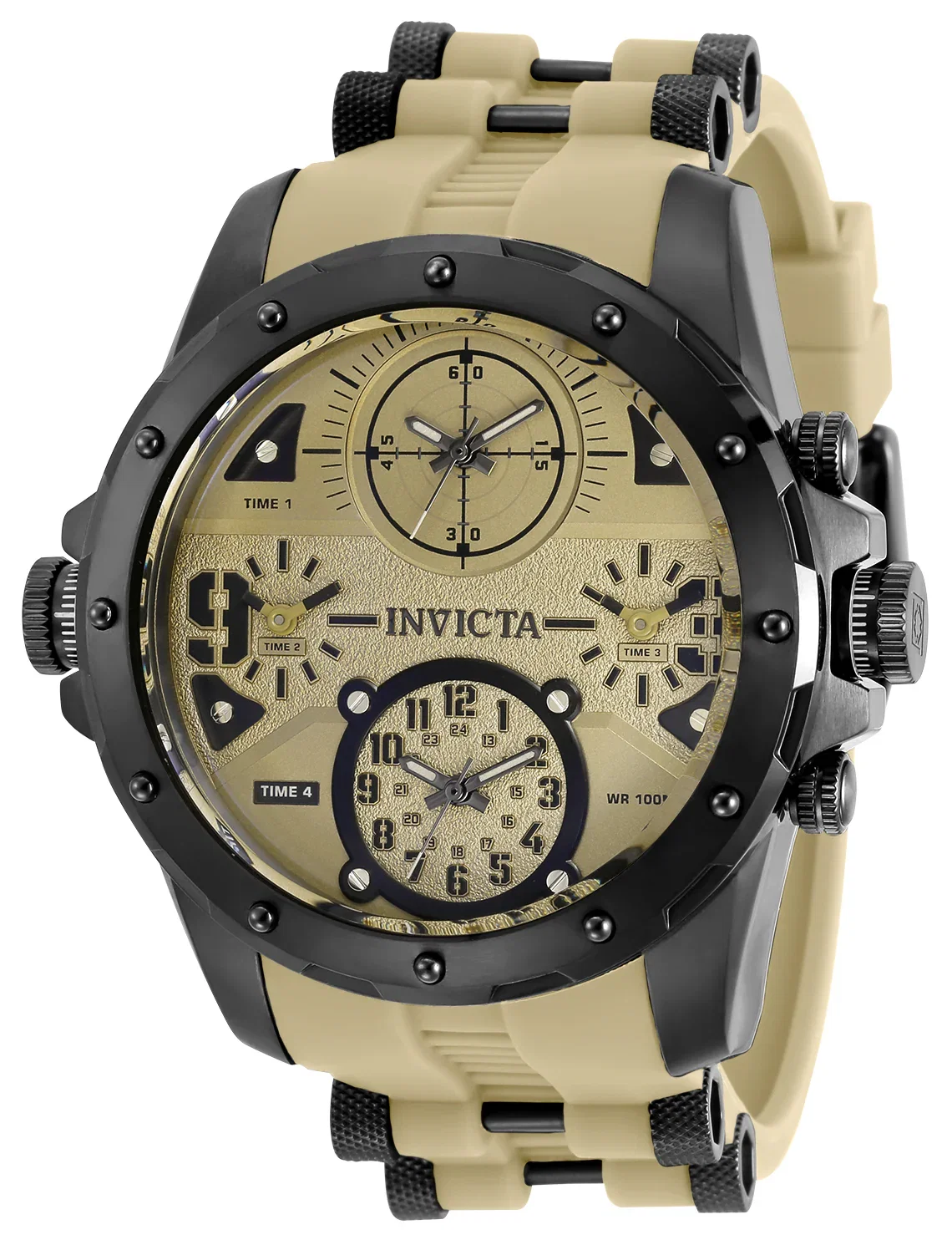 Image of Invicta Men's 50mm Coalition Forces Quartz Multi-Time Silicone Strap Watch