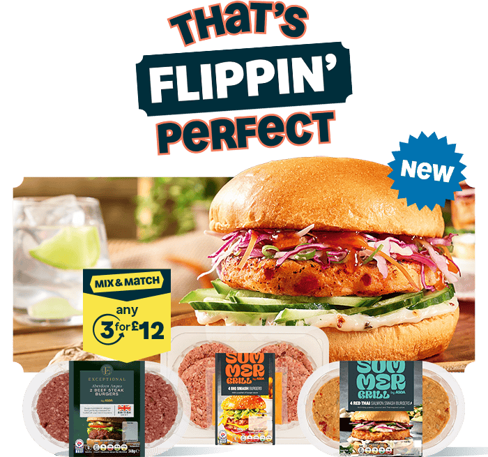That's Flippin' perfect - Mix & Match, any 3 for £12 on burgers