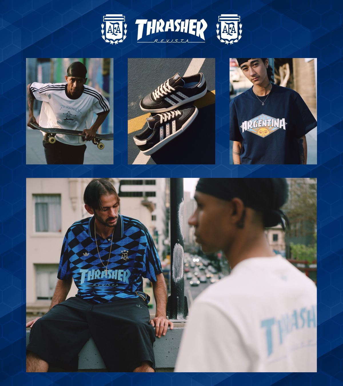 Shop the adidas x Thrasher x AFA collection, with jerseys, hats, shoes and more