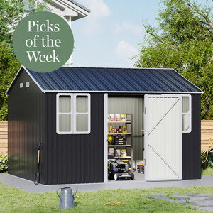 12x10FT Metal Apex Roof Garden Storage Shed