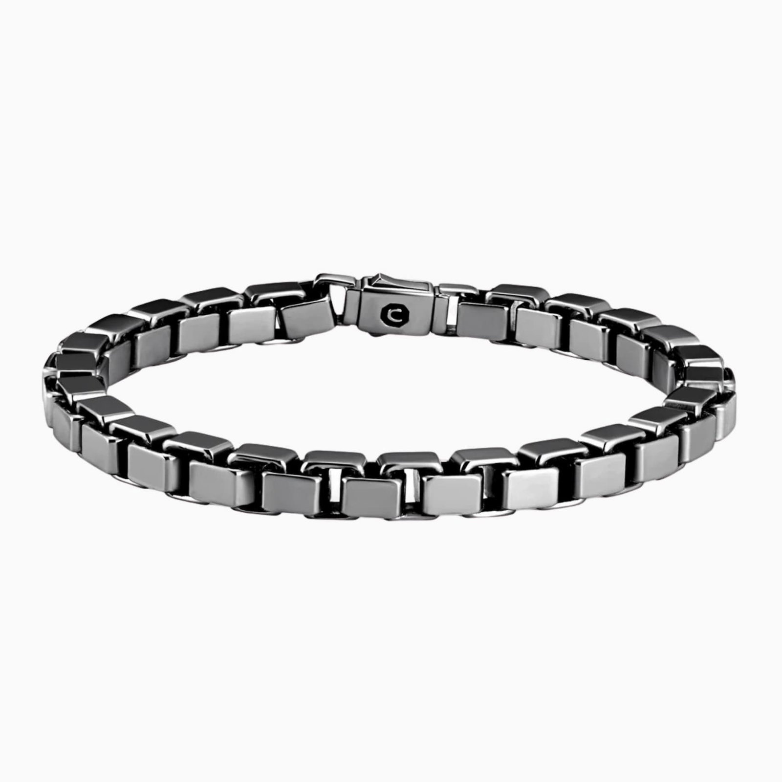 Mens Dog Tag Necklace Finished in Black Rhodium