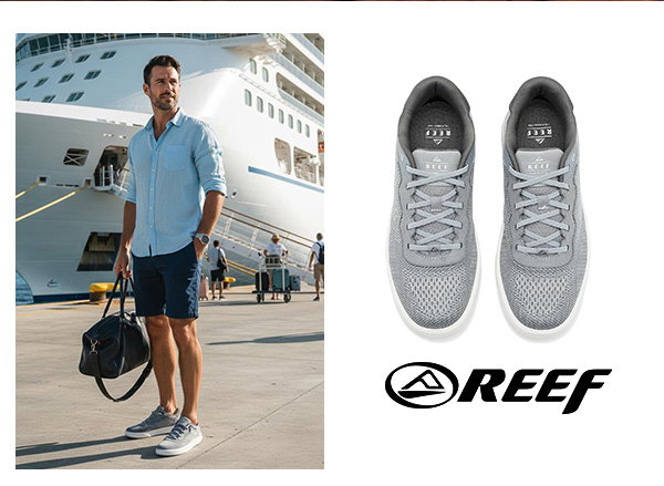 an image of a man walking on a runway next to a cruise ship