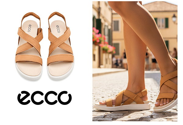an image of a woman's feet and a pair of sandals
