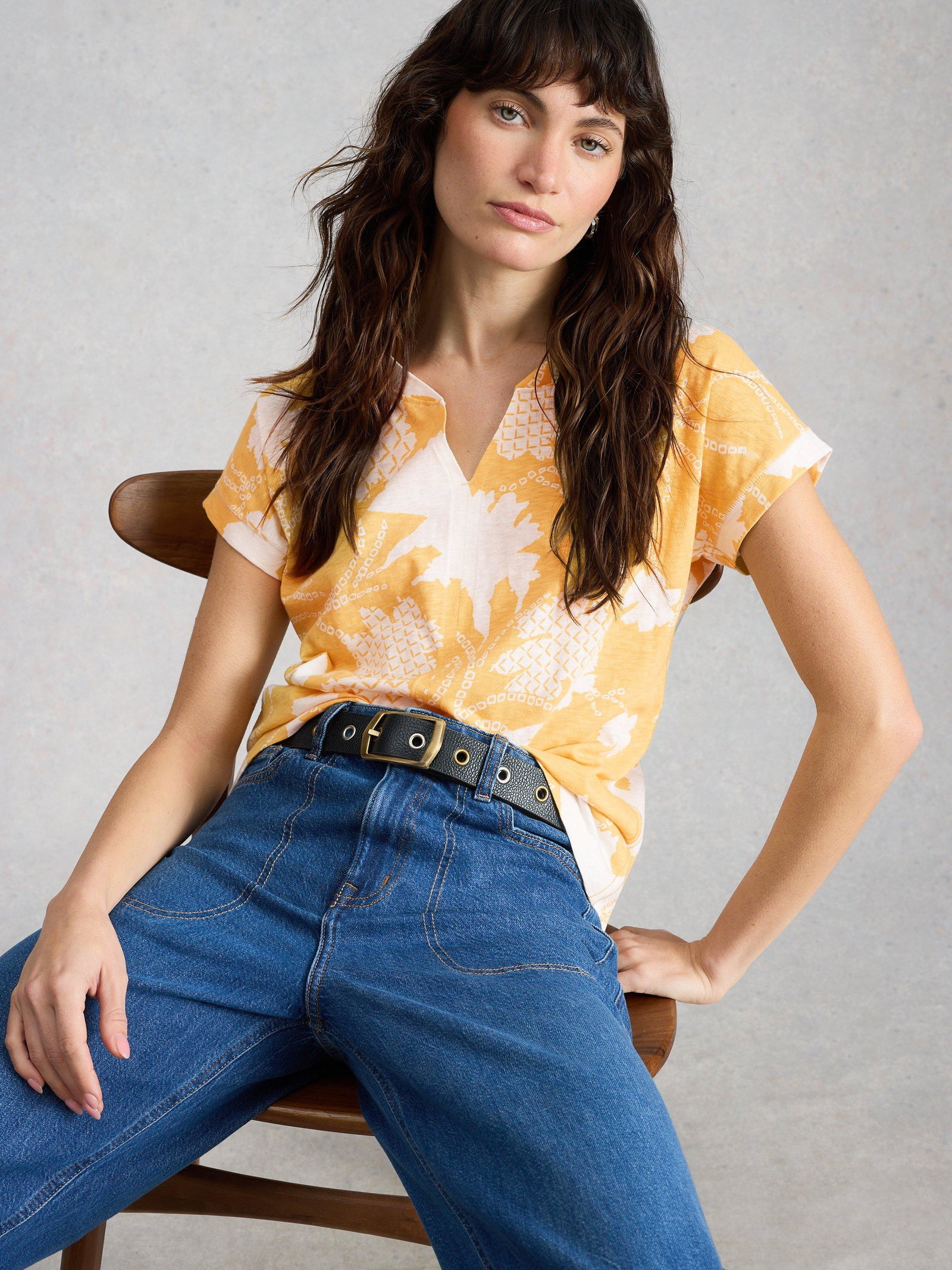 Shop Nelly Notch Neck Tee