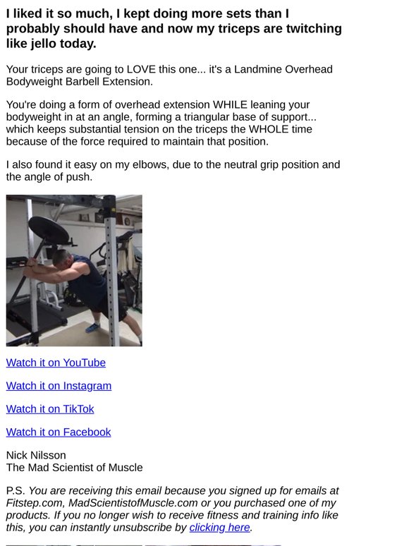 I liked this new tricep exercise so much, I did WAY too many sets of it...