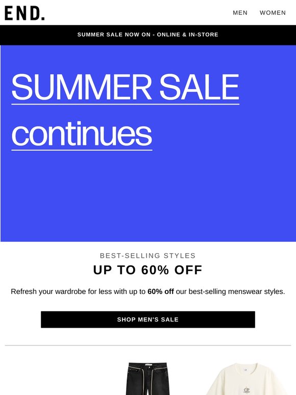 Up to 60% off best-selling menswear styles