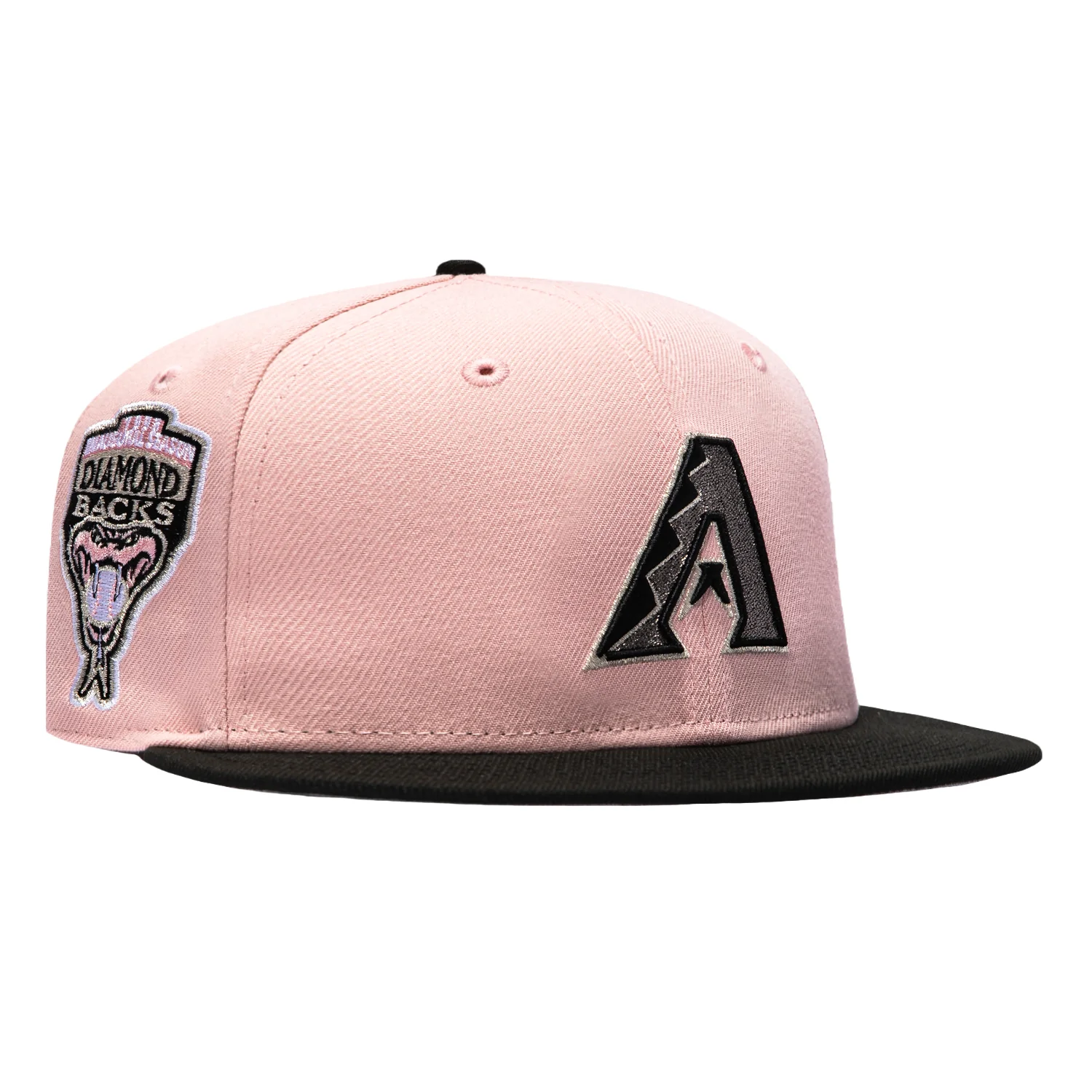 Image of New Era 59Fifty Pink Rouge Arizona Diamondbacks Inaugural Patch A Hat - Pink, Black