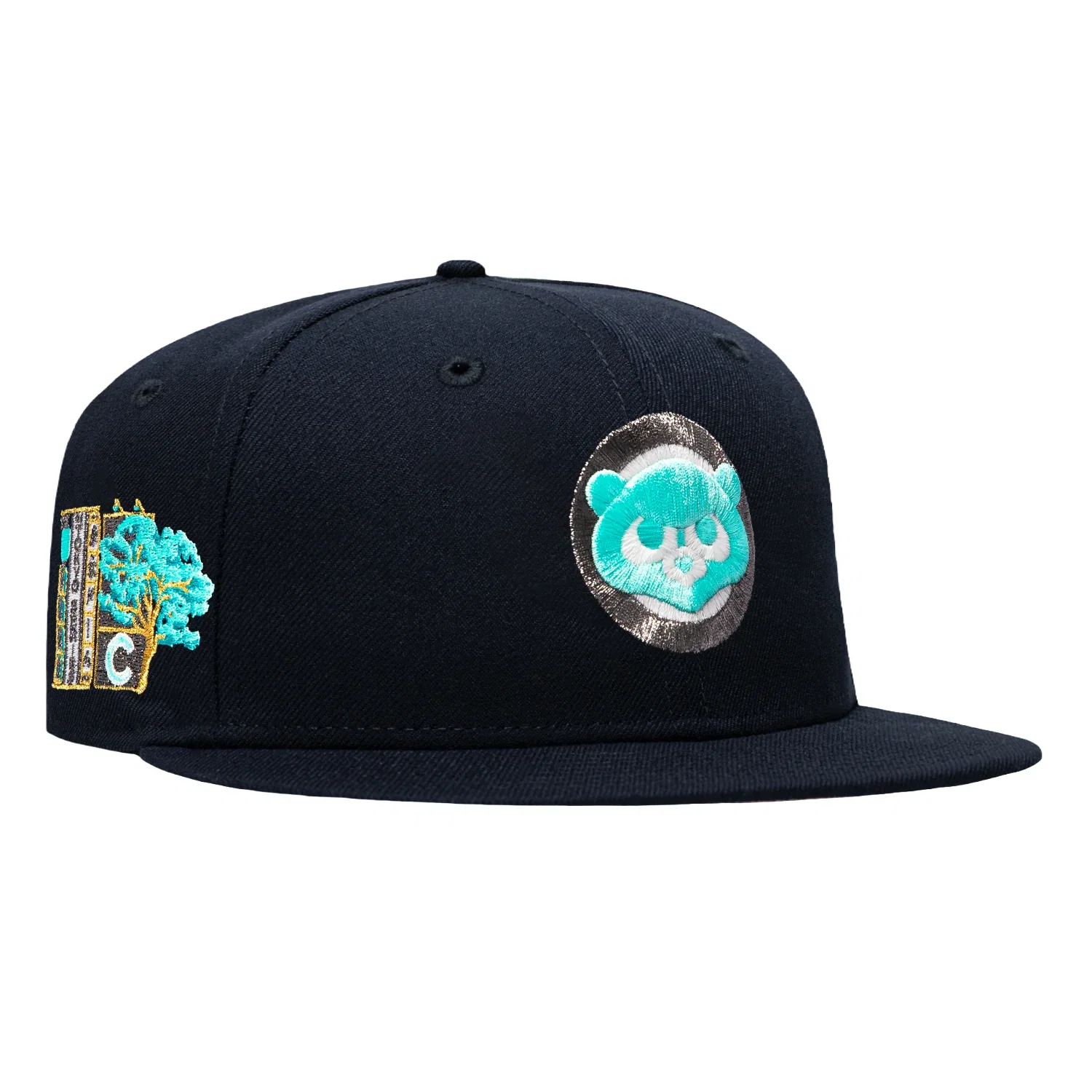 Image of New Era 59Fifty Chicago Cubs 2025 Tokyo Series Patch Sea Glass UV 1979 Hat - Navy