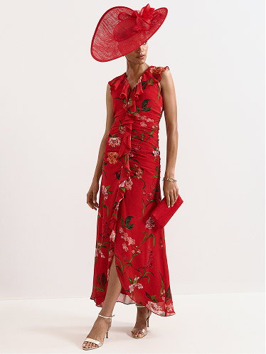 Mae Red Floral Maxi