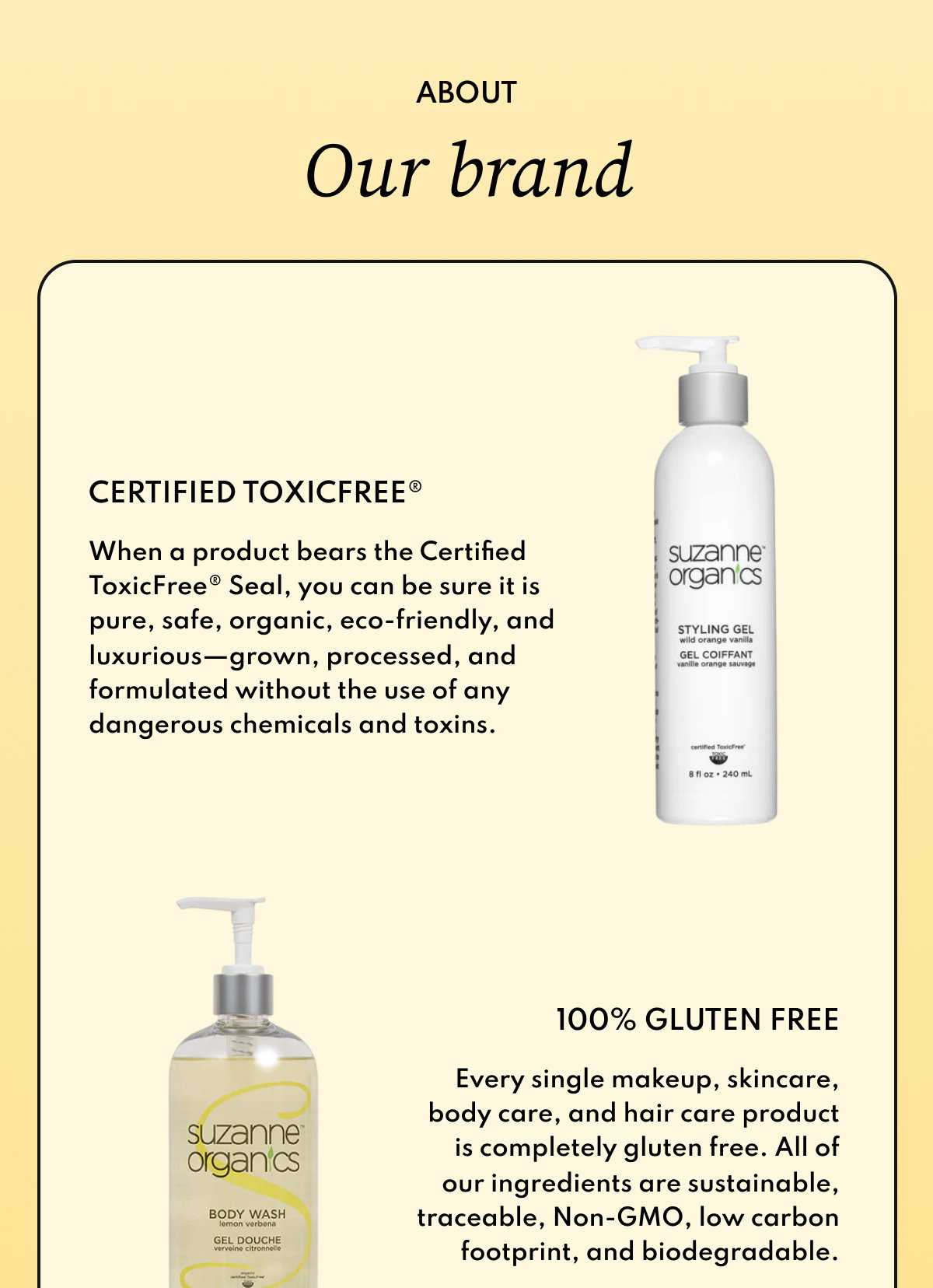 Certified ToxicFree and Gluten Free